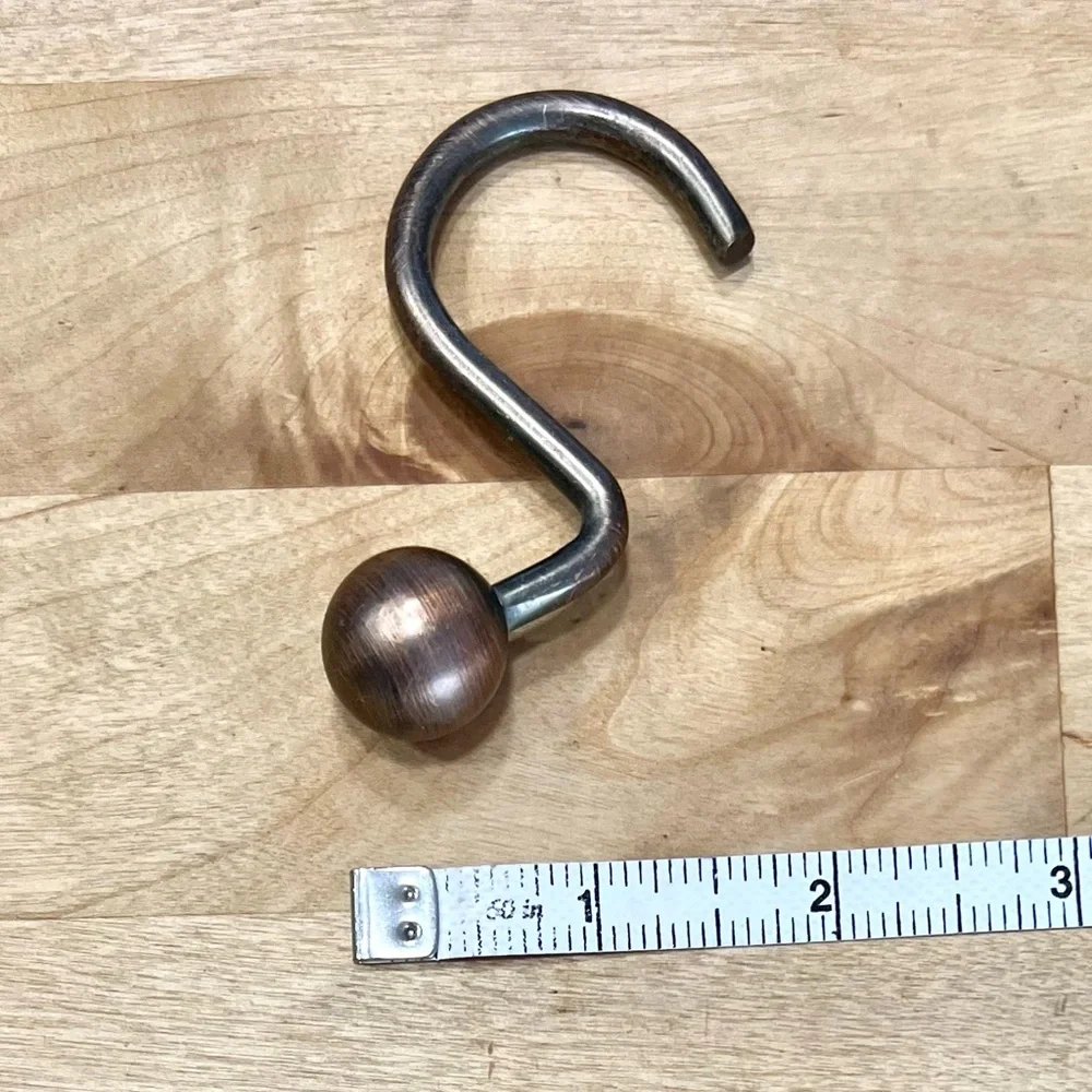 Set of 12 Bronze S-Shaped Hooks